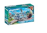 PLAYMOBIL Dinos 9433 Hidrodeslizador con Jaula, Flotante, A...