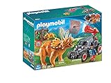 PLAYMOBIL Dinos 9434 Coche con Triceratops, A partir de 4 años