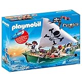 PLAYMOBIL Barco Pirata con Motor Submarino 70151, Carbón